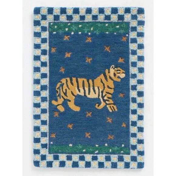 Anthropologie Other - Anthropologie Printed Goods Hand Tufted 100% Wool Tiger Rug 2X3